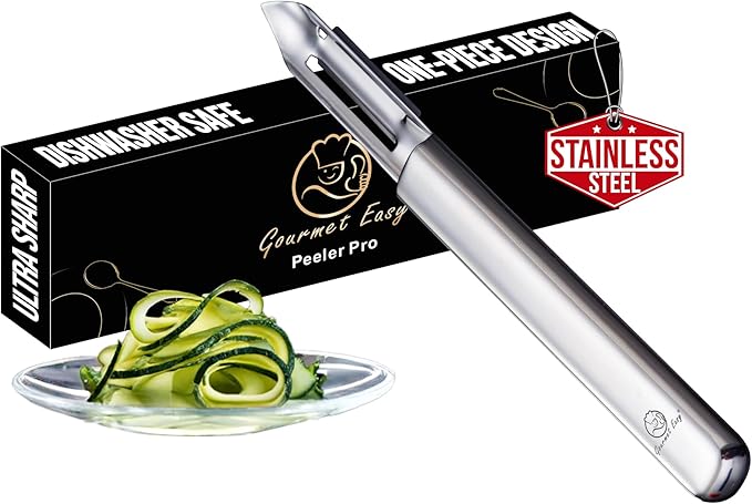 Vegetable Peeler, Ultra Sharp Potato Peeler, Best for Veggie & Fruit, Seamless One-Piece Design, Peel Both Ways - Left & Right-Hand Friendly, Dishwasher Safe, 5-Year Warranty