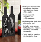 Let's Make Memories Personalized Photo 5-Piece Wine Tool Set - Wine Bottle Opener - Red