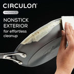 Circulon Radiance Hard Anodized Nonstick Frying / Fry Pan Set / Skillet Set - 8.5 Inch, 10 Inch, and 12.25 Inch , Gray