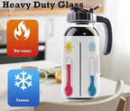 Cold Brew Coffee Maker Pitcher 2 Quart Glass Mason Jar With Spout Lid Filter Half Gallon Wide Mouth Iced Tea Brewing Jug Heavy Duty Handle Airtight & Leak-Proof Pitcher For Fridge Sun Tea 64 OZ
