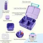 MAISON HUIS Bento Box for Kids with 8oz Soup Thermo, Leak-proof Lunch Food Containers with 5 Compartment, Insulated Lunch Bag & 17oz Stainless Steel Water Bottle for School, Trvael