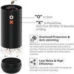 Nuttii Burr Coffee Grinder – Electric, Portable, Small, Quiet Conical Burr Coffee Bean Mill, 20 Adjustable Settings for Espresso, Pour-Over, French, Press Moka for Home Travel Use (Tangerine Orange)