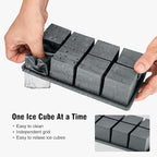 Samuelworld Premium Ice Tray Combo (16 Ice Cubes/6 Ice Ball), Large Ice Sphere Maker & New Upgraded Ice Cube Trays, Food Grade, Spill-Free Integrated Funnels, Whiskey Bourbon Cocktails, Grey