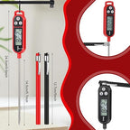 6 Pcs Meat Food Thermometer Food with Probe Water Liquid Instant Read Digital Thermometer Kitchen Cooking Supplies for Cooking BBQ Milk Yogurt (Red,Black)