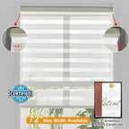 Persilux Cordless Zebra Roller Window Shades Free-Stop Roller Blinds (32" W X 72" H, Cream) Light Control for Day and Night, Light Filtering Sheer Roller Shades for Windows, Easy to Install