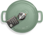 Signature Enameled Cast Iron Dutch Oven, Non-Stick Serving Pot with Tight Fitting Lid for Perfect Roasting, Baking, Sauteing, and Bread Making | 5.5Q (5.2L) - Sage