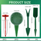 6 PCS Mini Seed Spreader, Sowing Seed Dispenser with 5 Speeds, Sowing Helper, Small Seed Planter Tool, Manual Seedlings Dibber and Widger Set, Seed Sower Spreader Handheld for Tiny Seeds (Red)