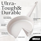 THE ROCK SOHO 8-Inch Ceramic Non Stick Frying Pan – Nothing Sticks, Never Warps, Lasts Longer, Non Toxic Skillet with Heat-Resistant Handle, PTFE PFOA & PFAS Free, Oven & Dishwasher Safe, Cream