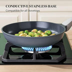 PRICUSIS Nonstick Ceramic Frying Pan, 8/10/12 Inch Non Toxic Skillet, Egg & Omelet & Chef's Pan, Induction Compatible & Oven Safe, Dishwasher Safe,PTFE PFAS & PFOA Free (12 Inch, Gray)