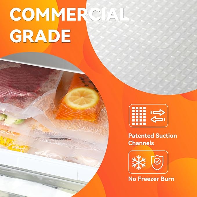 Wevac 8” x 150’ Food Vacuum Seal Roll Keeper with Cutter, Ideal Vacuum Sealer Bags for Food Saver, BPA Free, Commercial Grade, Great for Storage, Meal prep and Sous Vide (8" x 150')
