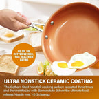 GOTHAM STEEL 13 Pc Ceramic Cookware Set Nonstick, Copper Pots and Pans Set Non Stick for Kitchen, Anodized Induction Pots and Pans for Cooking, Non Toxic Cookware Sets, Oven & Dishwasher Safe