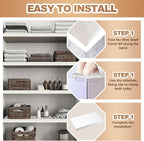 5 Pcs Wire Rack Covers 33x16x2.5 inch PVC Pantry Shelf Cover 0.31 inch Thick Removable Closet Wire Rack Shelf Covers,Decoration Kitchen Bathroom Office Shelving (Light Luxury White,33x16x2.5inch)