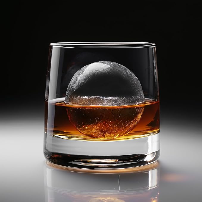 glacio Clear Ice Maker Set – Crystal Clear Ice Ball & Cube Molds for Whiskey and Cocktails | Dilution-Free Directional Freezing Design | Easy Removal
