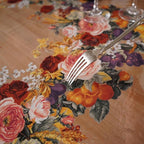 Clear Table Cover Protector Vinyl PVC Rectangle Table Cloth Oil Spill Proof Plastic Tablecloths for Dining Tables Parties Holidays (Floral Fruit, 60 x 120 Inches)