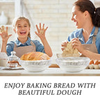 Rattan Proofing Basket Round - 4 Pack 9 Inch Natural Release Handwoven Design with Removable Linen Liners - Easy Clean for Sourdough Beginner Homemade Bread
