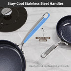 Nuwave Lux 13pc Forged Lightweight Cookware Set PFAS Free, Healthy G10 Duralon Ceramic Coating, Ultra Non-Stick, Stay-Cool Handles, Works on All Cooktops & Induction Ready