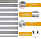 Persilux Cordless Zebra Blinds for Windows, Roller Shades for Windows (35.5" W x 72" H, Grey) Dual Layer Fabric for Day and Night,Room Darkening Shades for Home, Office, Bedroom and Living Room
