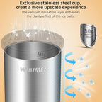 Clear Ice Cube Maker - 2.5" Ball - Stainless Steel Clear Ice Maker - Compact Design - for Whiskey, Cocktails, Bourbon - 8 PACK