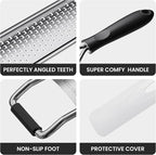 Zester Grater With Handle Cheese Grater for Lemon Zester Kitchen,Black
