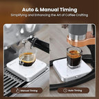 Rechargeable Mini Coffee Scale with Timer, Maestri House Espresso Scale, 2kg/0.1g Accurate Scale for Espresso and Pour-Over Coffee, Portable Digital Kitchen Scale with Automatic Timing（White&Silver）