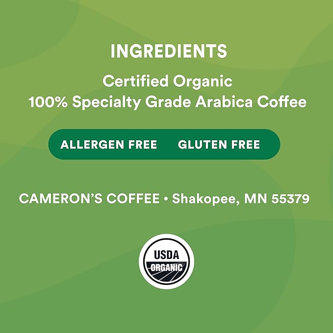 Cameron's Coffee Roasted Whole Bean Coffee, Organic Woods & Water, 4 Pound