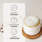 Zulay Kitchen FrothMate Powerful Milk Frother Portable & Compact Handheld Foam Maker Lattes, Cappuccinos (Blue with Gold Button, Froth Mate)
