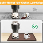 TOHONFOO Silicone Coffee Maker Mat with Lip, 19.7'' x 15'' Heavy Duty Coffee Maker Mat for Countertops, Coffee Tray Fit Under Coffee Machine Appliance Automatic Machines Espresso Accessory, Brown