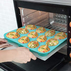 Silicone Muffin Pan Set, Cupcake Pans 12 Cups Silicone Baking Molds, Food Grade, Pinch Test Approved, Pack of 2