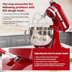 K45B Stainless Steel Flat Beater for Kitchenaid Tilt Head Stand Mixer, Polished Paddle Attachment for KitchenAid Mixer Attachments, Fits 4.5-5 Quart Models, Dishwasher Safe