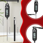 6 Pcs Meat Thermometer Food Thermometer with Probe Water Liquid Instant Read Digital Thermometer Cooking Thermometer Supplies BBQ Kitchen Thermometer for Cooking Milk Yogurt (Black)