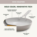 GreenPan Nova 10-Piece Cookware Pots & Pans Set, Oprah’s Favorite Things 2024, PFAS-Free Ceramic Nonstick, Fry, Sauté, Stockpot, Utensils, Lids, Induction Suitable, Dishwasher & Oven Safe, Clay