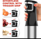 1100W Corded Hand Blender – 6-in-1 Stick Blender – Variable Speed Immersion Blender with Titanium Blades – Corded Blender with Whisk Chopper Frother Storage Holder & Silicone Cover