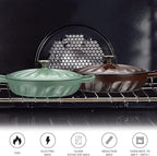 Enameled Cast Iron Braiser, 3.8 Quart Enamel Dutch Oven with Handles, Cast Iron Braiser Pan with Lid,Enameled Cookware (Brown)