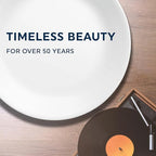 Corelle Vitrelle 8-Piece Dinner Plates Set Triple Layer Glass and Chip Resistant, Lightweight Round Plates, Winter Frost White