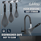 Whisks For Cooking - 500 °F Heat Resistant Silicone Whisk, Heavy Duty 7",9"&11inch Non-Scratch Balloon Kitchen Wisk tool Set, for cooking Wisking, Blending, Beating, Stirring, 3 Piece Black