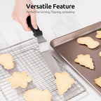 Icing Spatula, U-Taste Offset Spatula Set with 6", 8", 10" Blade,Stainless Steel Angled Cake Decorating Frosting Spatula Set of 3 (Black)