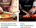 KEEMAKE Sashimi Sushi Knife Japanese - 9.5 inch Yanagiba Knife Japanese VG10 Stainless steel Single Bevel Blade, Perfect Rosewood Handle Filleting & Slicing Knives