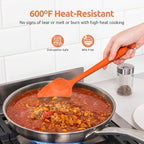 U-Taste Silicone Spatula Set with 600 Degrees Fahrenheit Heat Resistant (Orange)