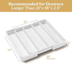 SMIRLY Silverware Drawer Organizer – Bamboo Kitchen Drawer Organizer, Adjustable Utensil Holder and Cutlery Tray, Drawer Dividers for Flatware and Kitchen Utensils