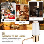 Electric Wine Aerator Pourer with Stopper, Automatic Wine Bottle Dispenser Machine with USB Rechargeable and Multi-Smart Wine Decanter, Best Wine Gifts for Wine Lovers