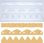 Art Molds for Polyclay Air Dry Clay Plaster Epoxy Resin Fondant Cake Decor 3 Border Trimmings