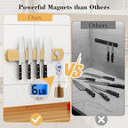 Magnetic Knife Holder for Wall, 18 Inch Large Bamboo Knife Magnetic Strip, Housewarming Gifts for New Home, Kitchen Wall Storage Space Savers, Farmhouse Kitchen Utensil Organizer Essentials