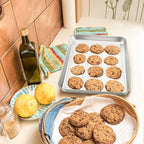 P&P CHEF 12.5 Inch Baking Cookie Sheet, Oven Pan Tray Stainless Steel Sheet Pan for Kitchen, Oven Bakeware for Multi Uses, Shiny Look & Dishwasher Safe, Healthy & Heavy Duty, 1Pc