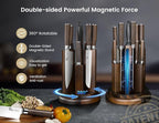 Kitchen Knife Set with Magnetic Block and Sharpener 14 Piece Knife Set 360° Rotatable Holder Ultra Sharp High Carbon Stainless Steel Knives Sets with Steak Knives, Anti-slip Ergonomical Handle