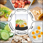 Strawberry Slicer, Fruit Slicer Cup with Push Plate, Grape Cutter Cup Slicers Kitchen Gadget for Egg Kiwi Banana Cucumber, Strawberry Slicers Cutter Tool for Fruits Vegetables (Black, One Size)