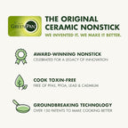 GreenPan Chatham Prime Midnight 8" and 10" Frying Pan Set, Hard Anodized Ceramic Nonstick, PFAS-Free, Dishwasher Safe, Oven Safe, Healthy Cooking Skillet for Eggs and Omelets, Black