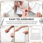 JCD 16 Pcs Bento Cake and Cupcake Box Combo Bento Box with Clear Window 5 Holes Fit 4 Cupcakes and 1 Mini Cake for Bakery Baking Supplies(1+4/16Pcs)
