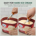 Beneno Heavy Duty Ice Cream Scoop - Upgraded Anti-Fracture Design, Comfortable Grip Long Handle, Effortless Scooping & Dishwasher Safe, Orange