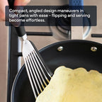 Misen Fish Silicone Spatula - Slotted Turner for Cooking - Perfect for Frying - Heat Resistant - Dishwasher Safe -1mm Thick Flexible Flipper - Soft Silicone Grip Handle for Easy Use
