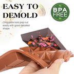 1 Inch Chocolate Bar Mold Deep Dubai Stuffed Chocolate Molds Silicone Large Break Apart Silicone Molds (Mix,2 Pcs）